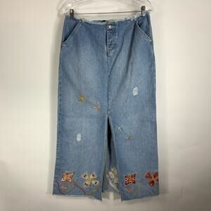 Tommy Jeans Vtg Light Jean Skirts Raw Edge Sz 9 Medium